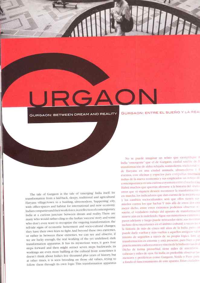 Article on Gurugram/Gurgaon published in Spanish Embassy magazine Vislumbres